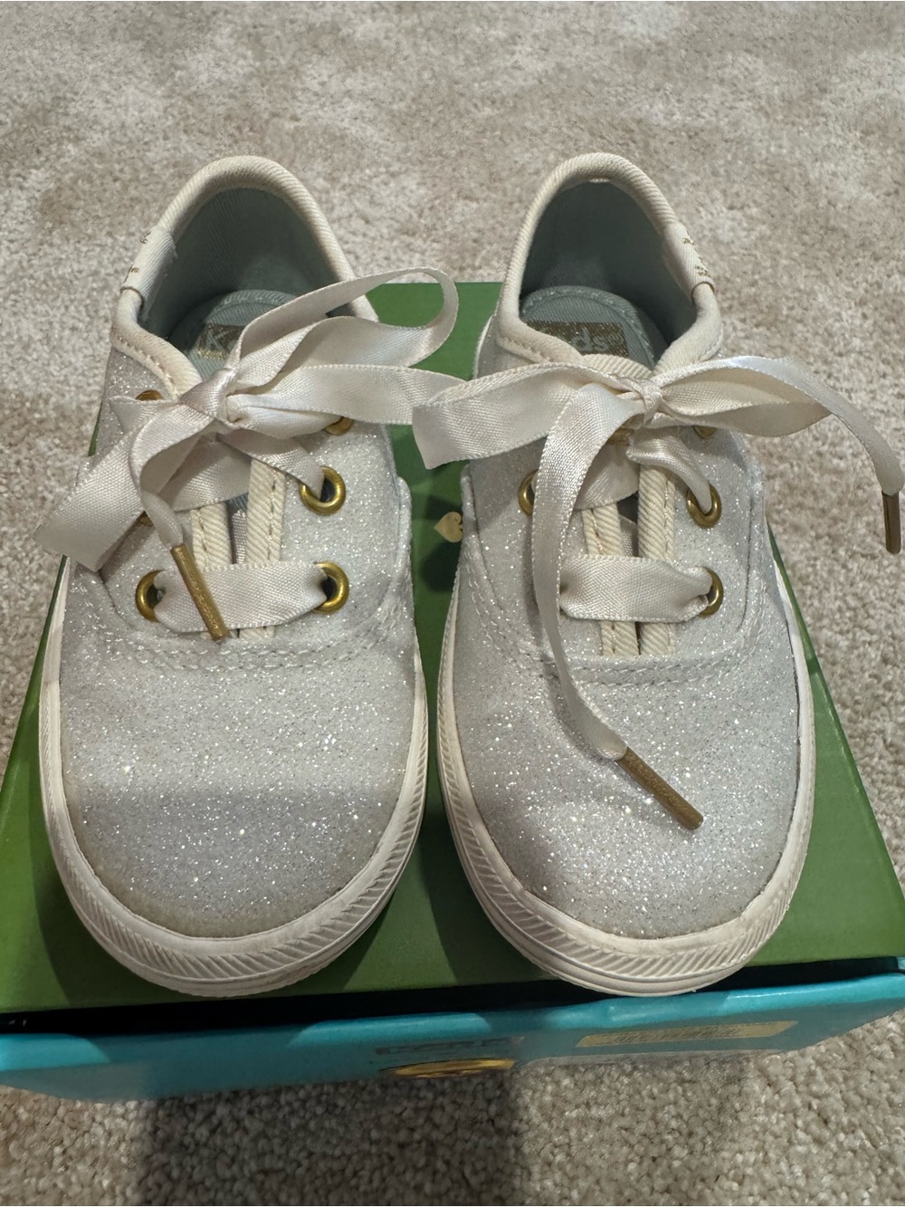 Kate Spade x Keds Champion Glitter Cream Sneakers Girls Size 6